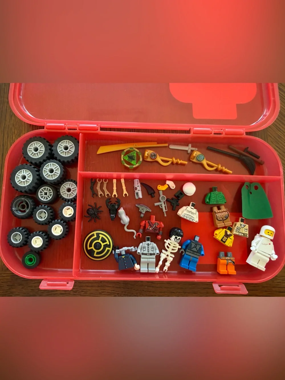 LEGO blocks and figs lot with case